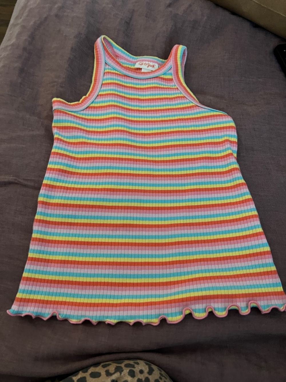 Cat & Jack Pastel Rainbow Ribbed Tank Top - Pink, Blue, Yellow, Green